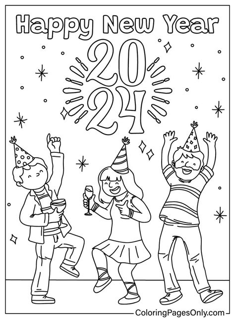 21 Free Printable Happy New Year 2024 Coloring Pages New Year