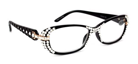 Glamour Quilted Bling Women Reading Glasses W Sides Front Clear Genuine European Crystals 125