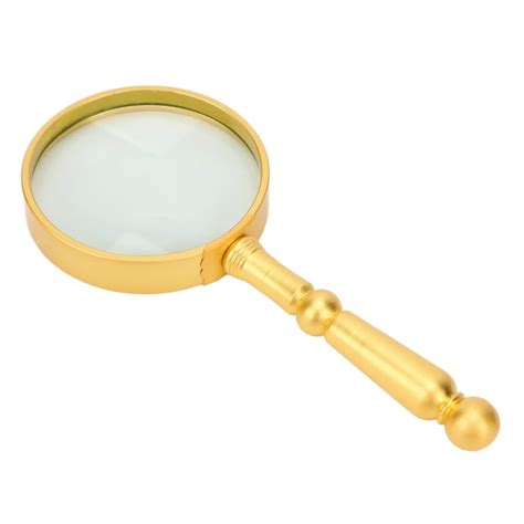 Magnifying Glass Classic Gold Ergonomic Handheld 6x Optical Full Metal 75mm Reading Magnifying