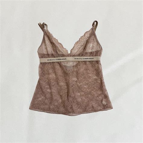 Nude Pink Lace Dolce And Gabbana Cami Top Very Depop