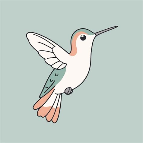 Ilustración vectorial linda de un colibri para libros de cuentos para