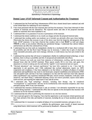 Fillable Online Dental Laser Anap Informed Consent And Authorization