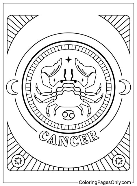 Cancer Zodiac Sign Coloring Page Free Printable Coloring