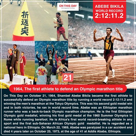1964, The first athlete to defend an Olympic marathon title : r/olympics