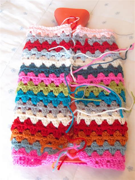 Sincerely Hooked Granny Striped Hot Water Bottle Cosy Free Pattern
