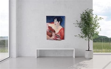 Nude Guitarist Oil On Canvas By Ellen Into EstateSales Org