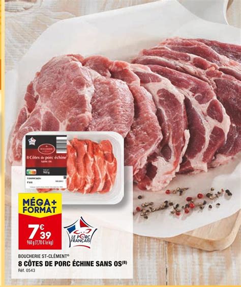 Promo Boucherie st clément 8 côtes de porc échine sans os chez ALDI