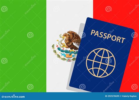 Mexico Passport Mexican Flag Background Vector Illustration Stock