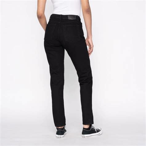 Naked And Famous Max Solid Black High Tapered Oz Washed
