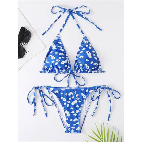 Micro Bikini Thong Women Swimsuit Print String Sexy Bikinis Set Swimwear Summer Biquini Beach