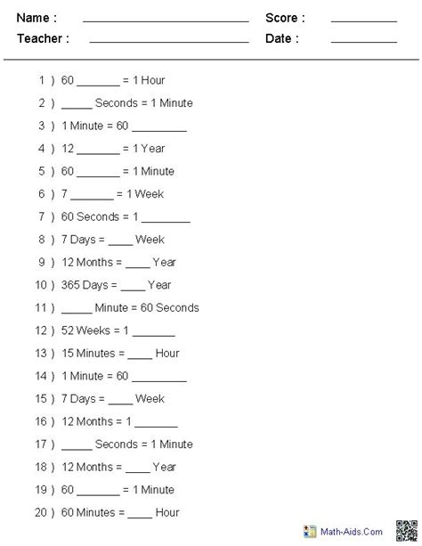 Units Of Time Worksheet Grade 4 Time Worksheets