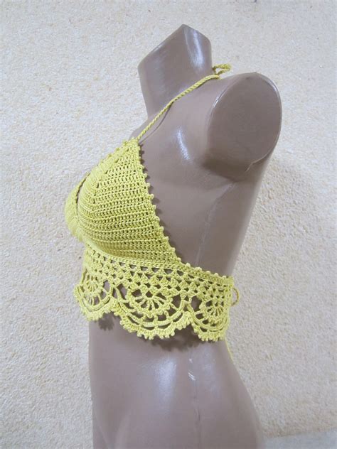 Light Yellow Crochet Bikini Topcrochet Festival Topcrochet Etsy