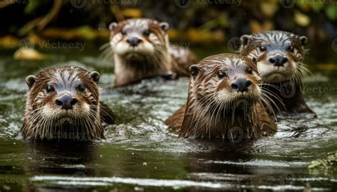 Playful seal trio swimming in arctic waters generated by AI 24714622 ...