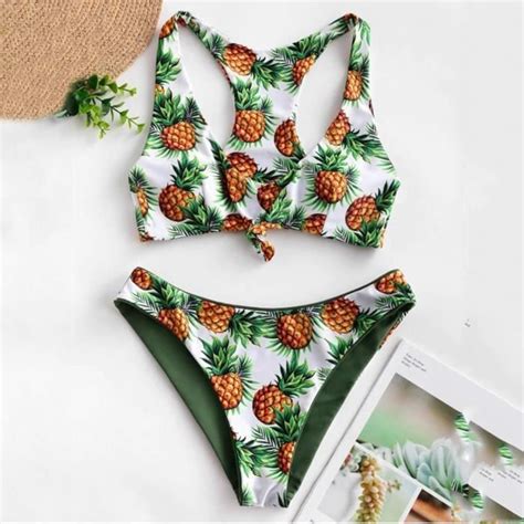 Maillot De Bain Femmes Taille Haute Bikini Push Up Bikinis Imprim Maillot De Bain Femme