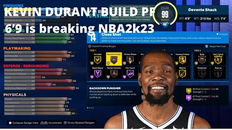 Nba 2k23 6 9 Kevin Durant Build Is Op Youtube