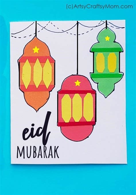 Diy Lantern Eid Mubarak Card For Kids