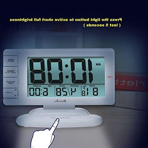 DreamSky Large Display Alarm Clock with Smart Nightlight
