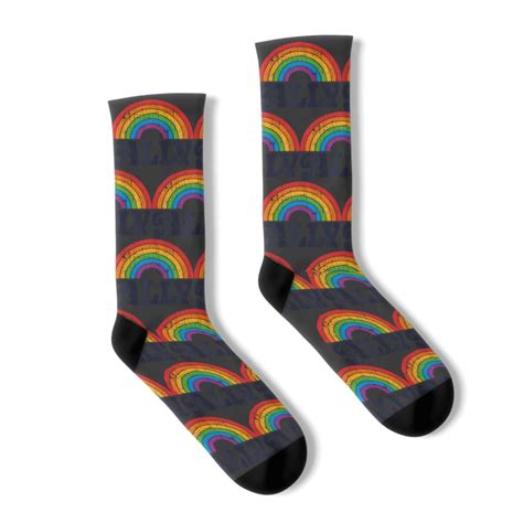 Lgbtq Ally Lesbian Gay Pride Lgbt Rainbow Flag Retro Vintage Socks Sold By Robertsmith200189