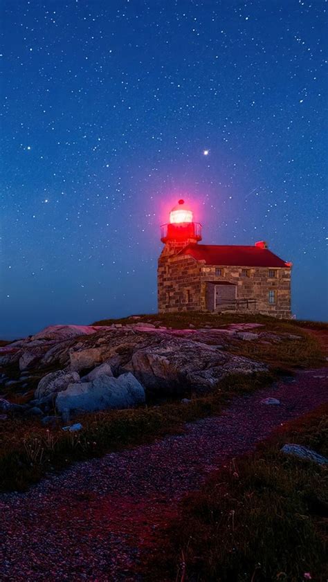 Lighthouse, Night, Sky, Stars, Scenery HD Phone Wallpaper | Rare Gallery