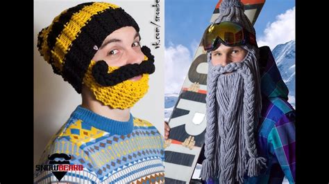 Вязаная Борода. Вязаная шапка с бородой. Knitted Beard. Knitted hat ...