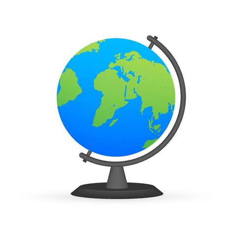 Earth Globes Isolated On White Background Flat Planet Earth Icon