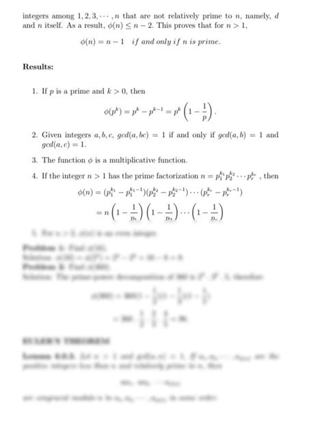 Solution Euler S Generalization Of Fermat S Theorem Studypool