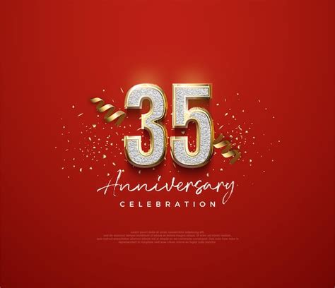 Premium Vector Simple Line Design For 35th Anniversary Celebration