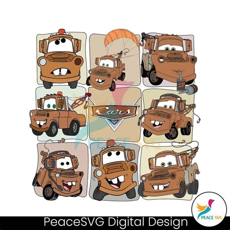 Disney Pixar Cars Tow Mater Png Clipart Peace Svg