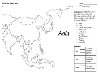 Cold War Map of Asia Assignment by Mr G's Classroom | TPT