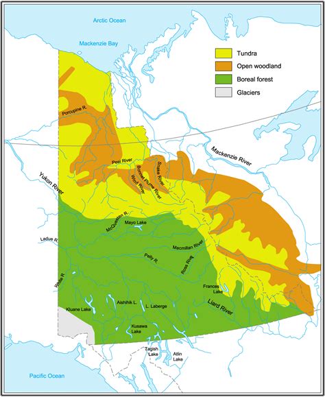 Vegetation Map of Yukon - MapSof.net