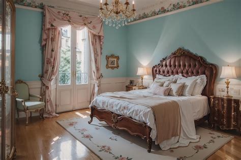 Premium AI Image | French Romantic Bedroom Parisian Flair at Home