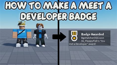 How To Make A Meet A Developer Badge Roblox Studio Tutorial Youtube