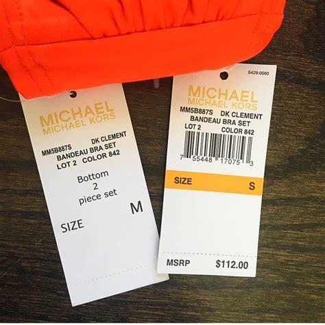 Michael Michael Kors Swim Michael Kors Orange Gold Logo Bandeau Bikini Poshmark
