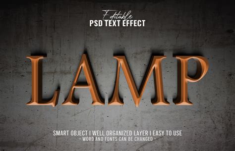 D Lamp Editable Text Efffect Psd Graphic By Chaska Id Creative Fabrica