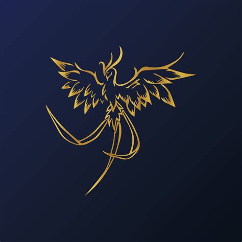 Golden Phoenix Bird 11859245 Vector Art At Vecteezy