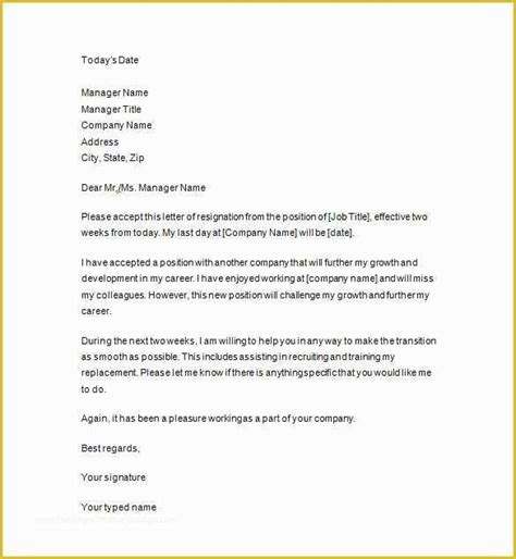 2 Week Notice Letter Template Google Docs