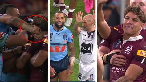 State Of Origin 2023 Reece Walsh Sent Off Jarome Luai Sent Off Josh