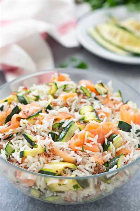 Insalata Di Riso Con Salmone E Zucchine Grigliate