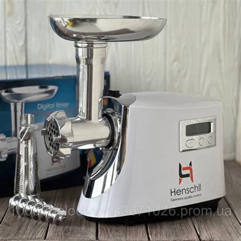 Электромясорубка с насадками и соковыжималкой для дома Henschll HS-0035 ...