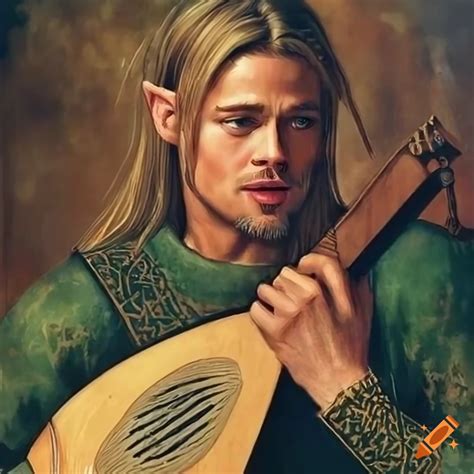 Brad Pitt In Medieval Times As An Elf With A Lute Fantasy On Craiyon