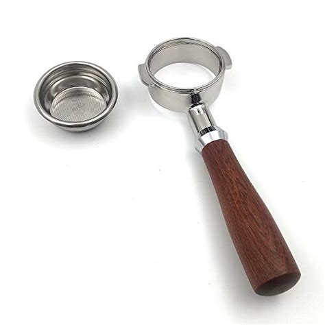 Boicafe Mm Bottomless Naked Portafilter For Espresso Machines Coffee With Wooden Handle Two