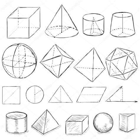 Объемные фигуры рисунки карандашом - 78 фото