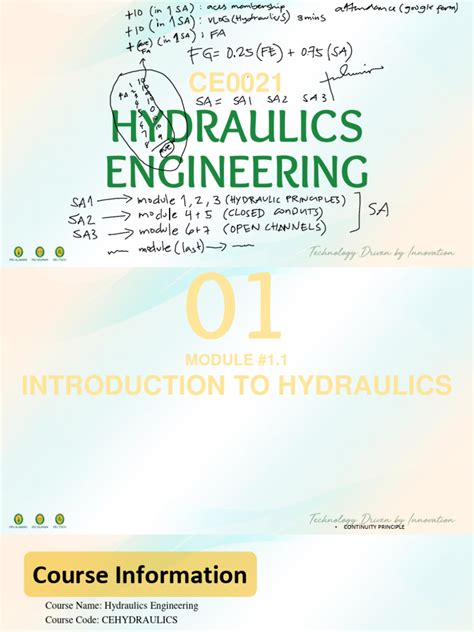 Module 1.1 and 1.2 - Introduction To Hydraulics | PDF | Fluid Mechanics ...