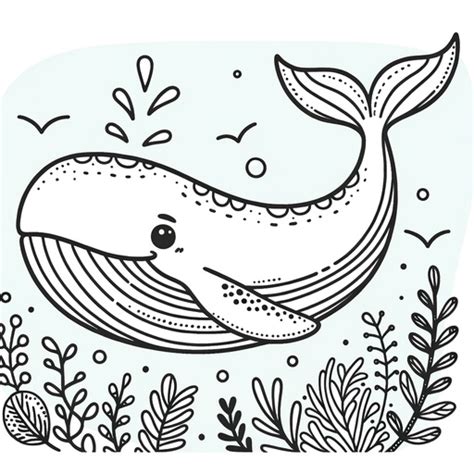 Cute Bowhead Whale Coloring Page Free Printable Pages