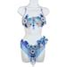 Blue Butterfly Brazilian Rio Carnival SAMBA Dance COSTUME Bikini Show Girl Feathers Strass