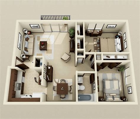 50 Two "2" Bedroom Apartment/House Plans | Architecture & Design