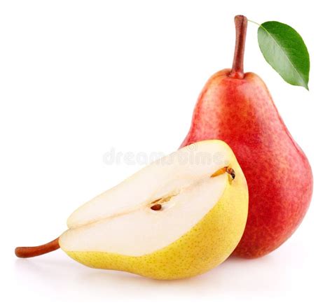 Half Of Yellow Pear Fruit Isolated On White Stock Image Image Of