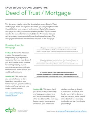 Fillable Online Files Consumerfinance Deed Of Trust Mortgage Files