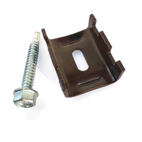 Крепление Эко (скоба, саморез) для заборов 3D Забор™ - RAL8017