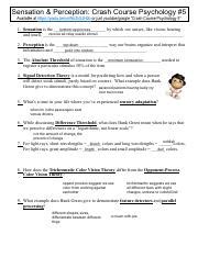 Understanding Sensation & Perception: Crash Course Psychology #5 ...